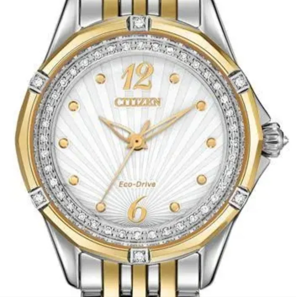 Citizen Women's EM0374-50A Signature Versaille Two Tone Watch Msrp $1795.00